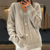 Women's V Neck Knit Cardigan With Button Detail
