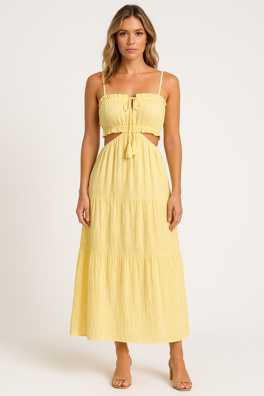 Boho Tiered Cotton-Linen Sundress – Lightweight & Breezy Summer Style