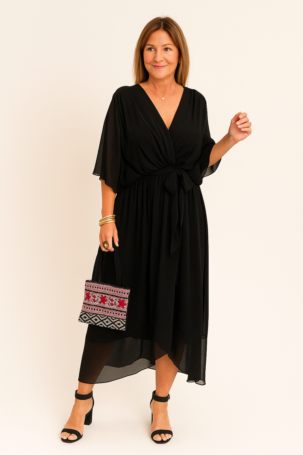 Muslin V-Neck Dress – Lightweight, Flowing, Elegant Fit