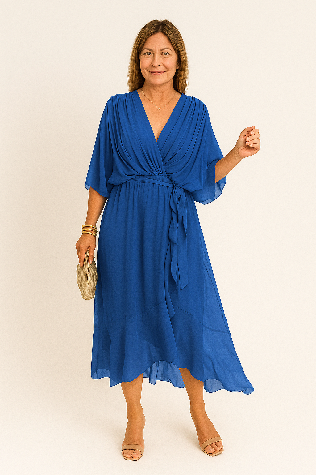 Muslin V-Neck Dress – Lightweight, Flowing, Elegant Fit