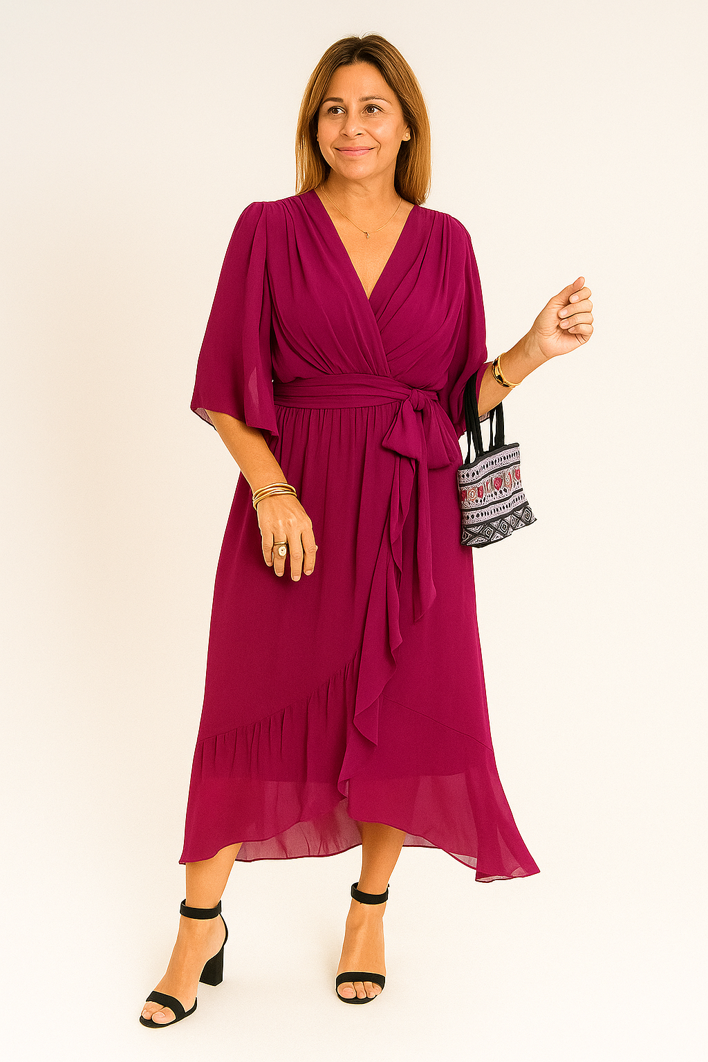 Muslin V-Neck Dress – Lightweight, Flowing, Elegant Fit