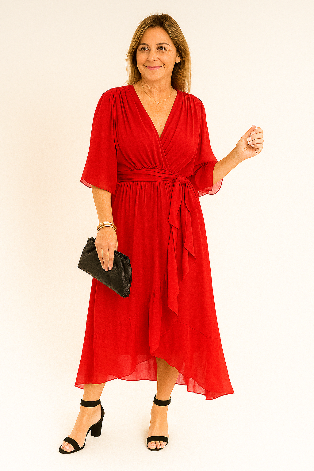 Muslin V-Neck Dress – Lightweight, Flowing, Elegant Fit