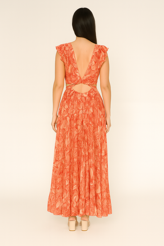 Printed Floral V-Neck Dress – Lightweight, Flattering Fit