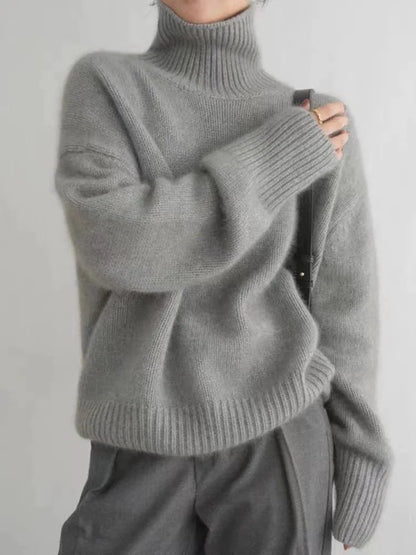 Women's Oversized Turtleneck Knit Jumper