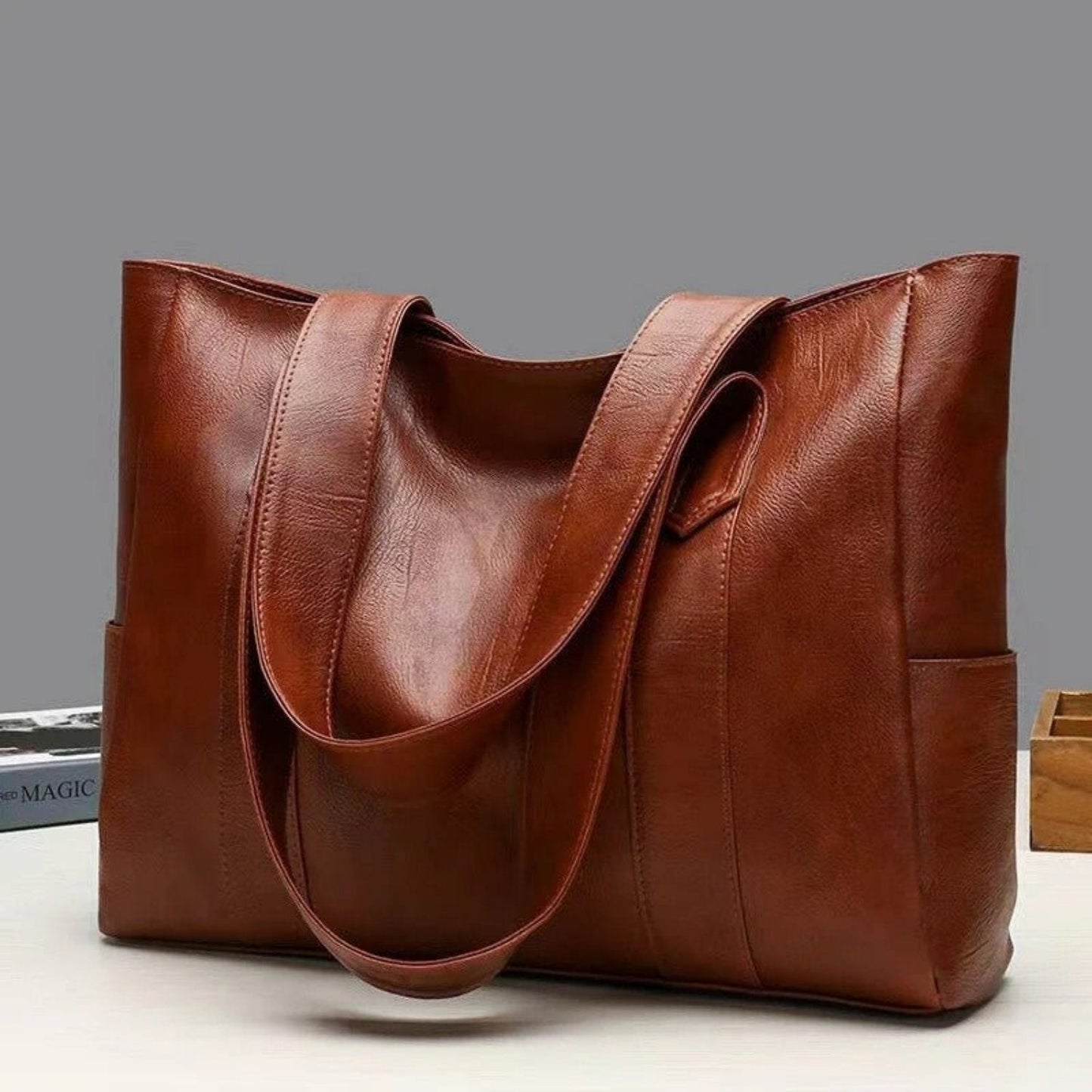 Vintage Large Tote Bag With Double Handles