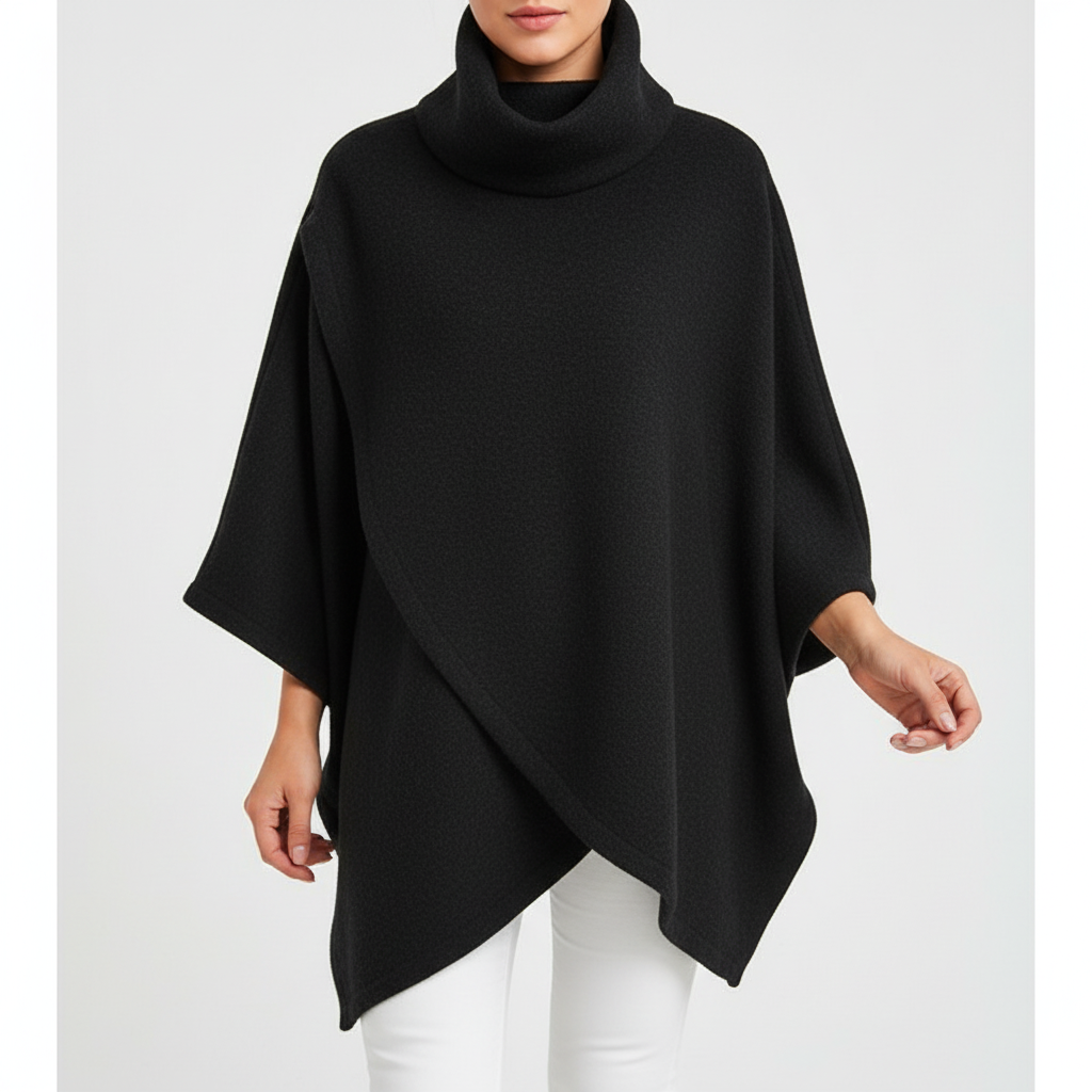 Women's Oversized Turtleneck Poncho Top