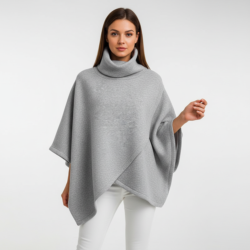 Women's Oversized Turtleneck Poncho Top