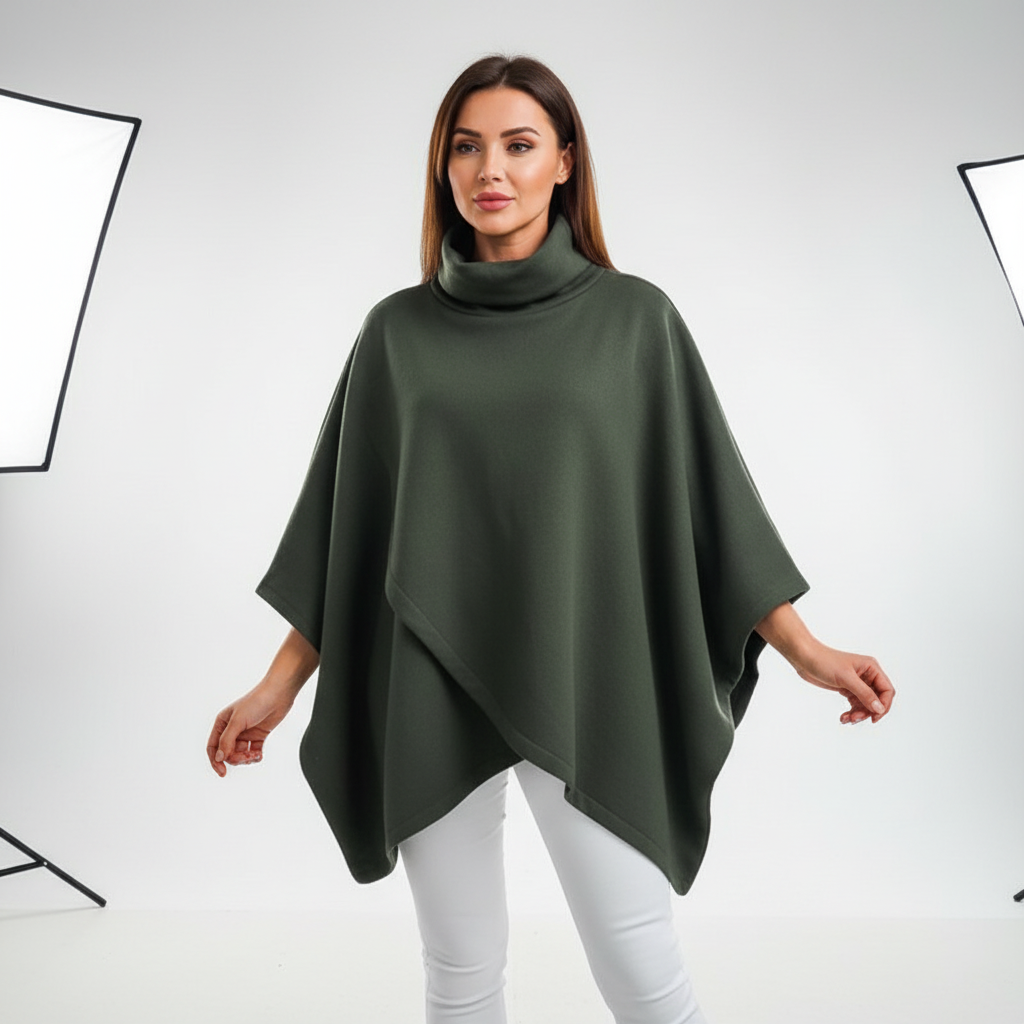 Women's Oversized Turtleneck Poncho Top
