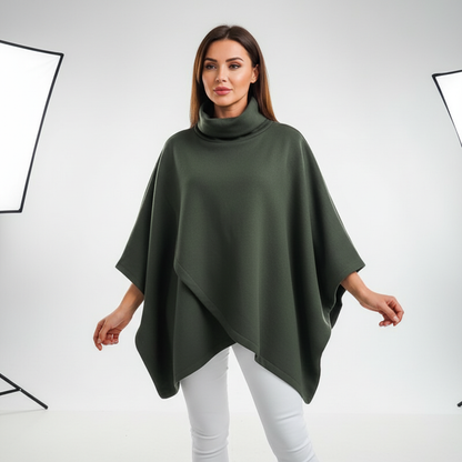 Women's Oversized Turtleneck Poncho Top