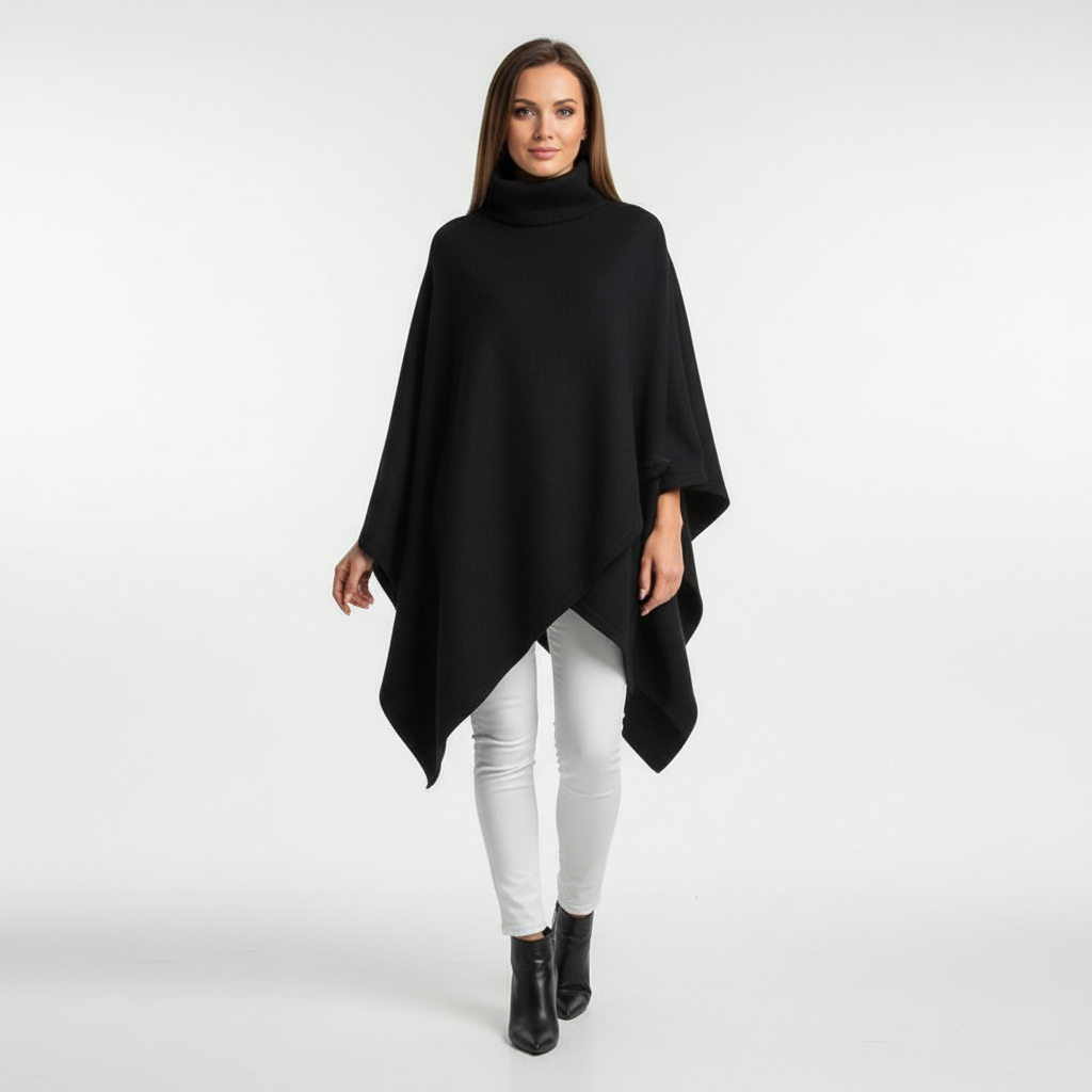 Women's Oversized Turtleneck Poncho Top
