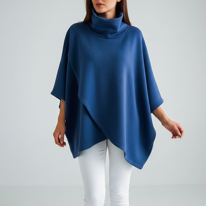 Women's Oversized Turtleneck Poncho Top