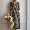 Vintage Abstract Print Dress With Pockets