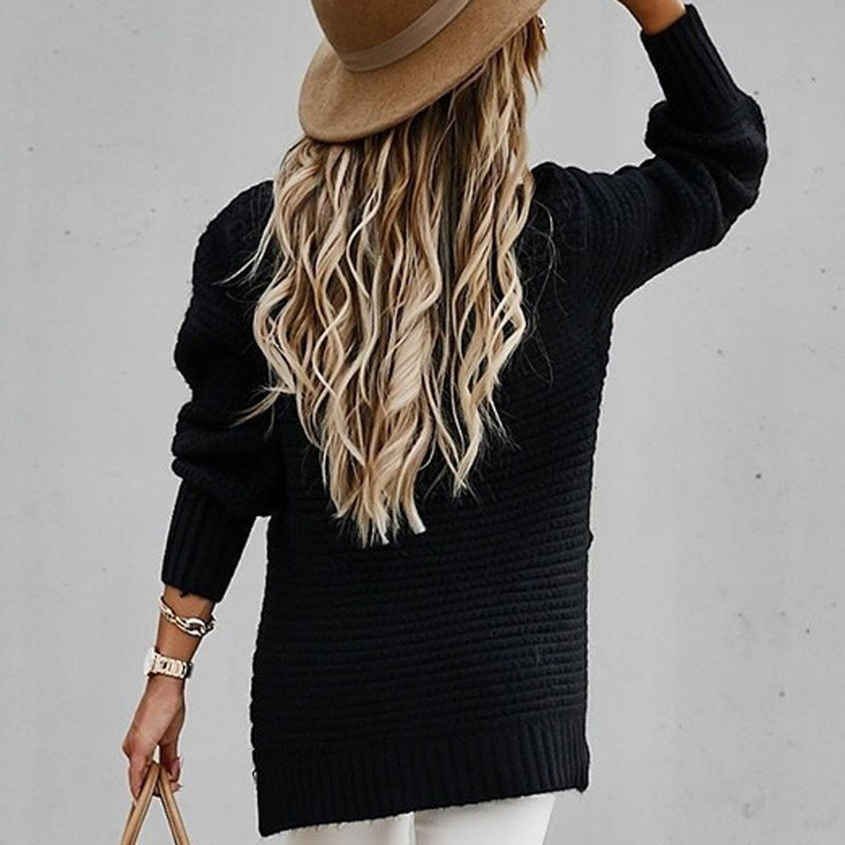 Women's Chunky Knit Turtleneck Jumper