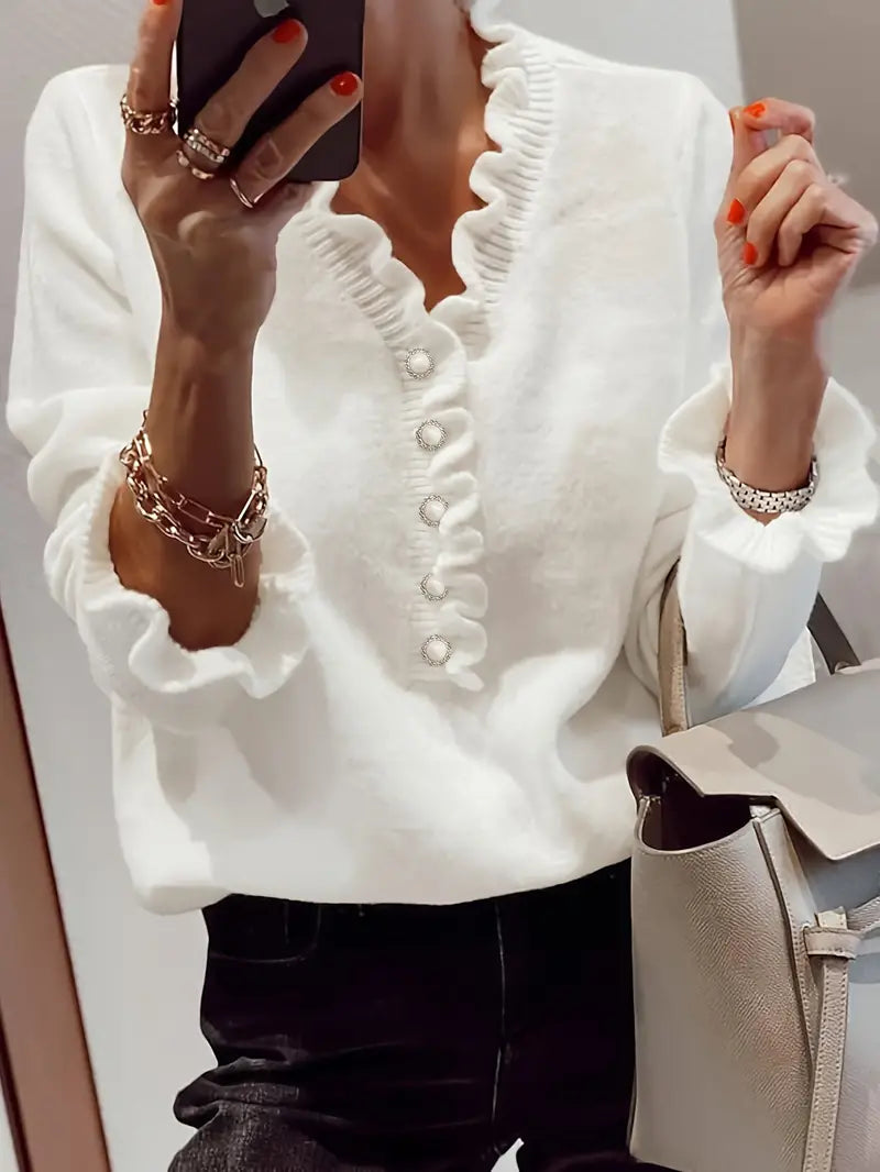 Women's Ruffle Detail Knit Jumper