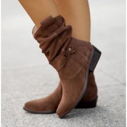 Women's Slouchy Ankle Boots with Block Heel