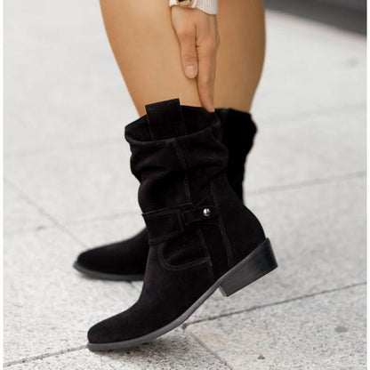 Women's Slouchy Ankle Boots with Block Heel