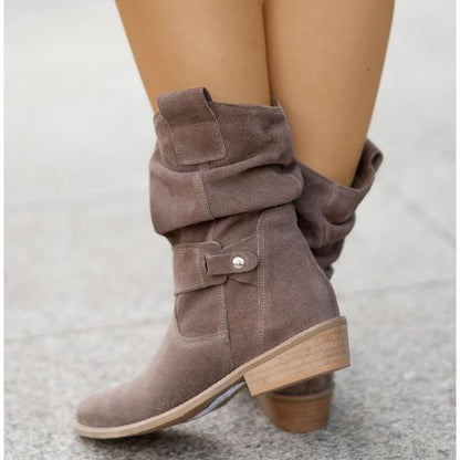 Women's Slouchy Ankle Boots with Block Heel