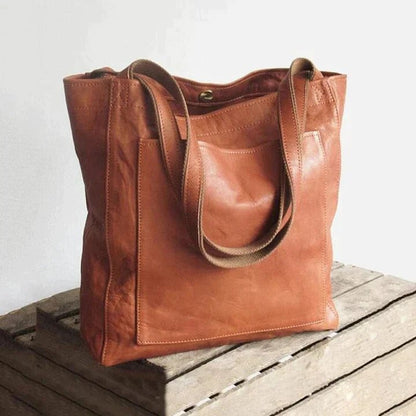Large Structured Tote Bag With Front Pocket
