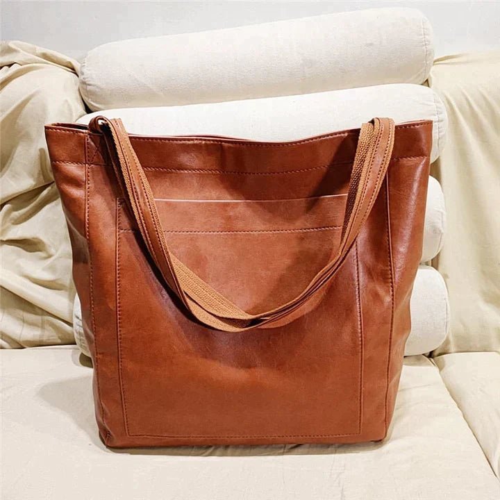 Large Structured Tote Bag With Front Pocket