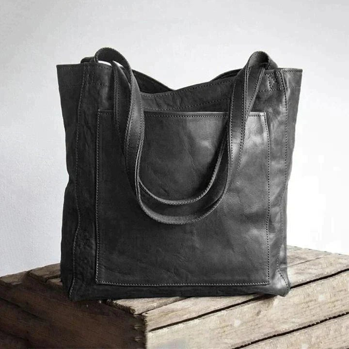 Large Structured Tote Bag With Front Pocket