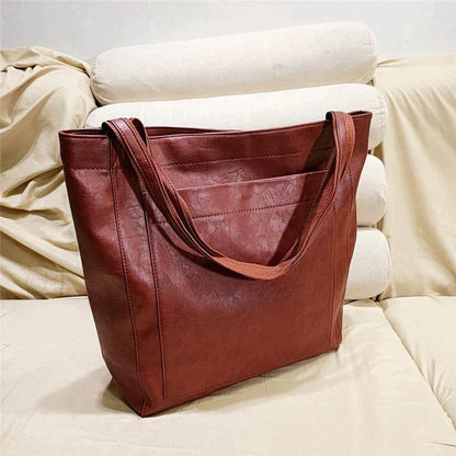 Large Structured Tote Bag With Front Pocket