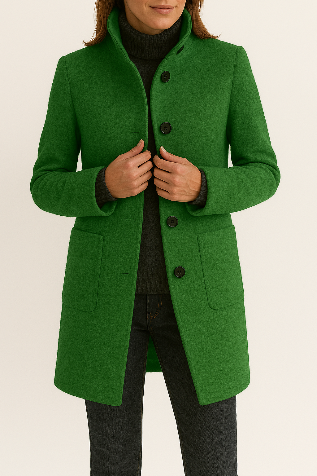 Women's Tailored Stand Collar Winter Coat