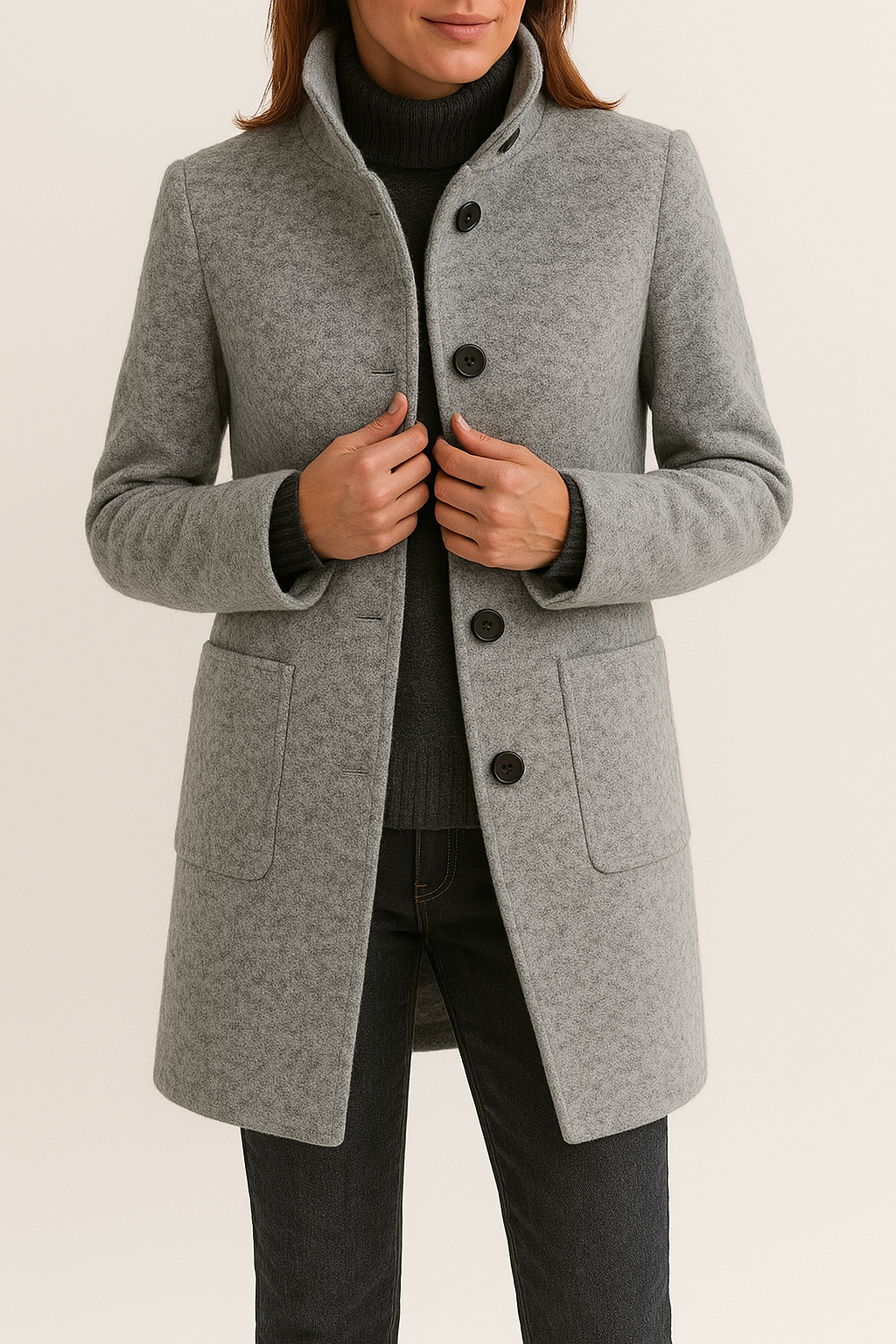 Women's Tailored Stand Collar Winter Coat