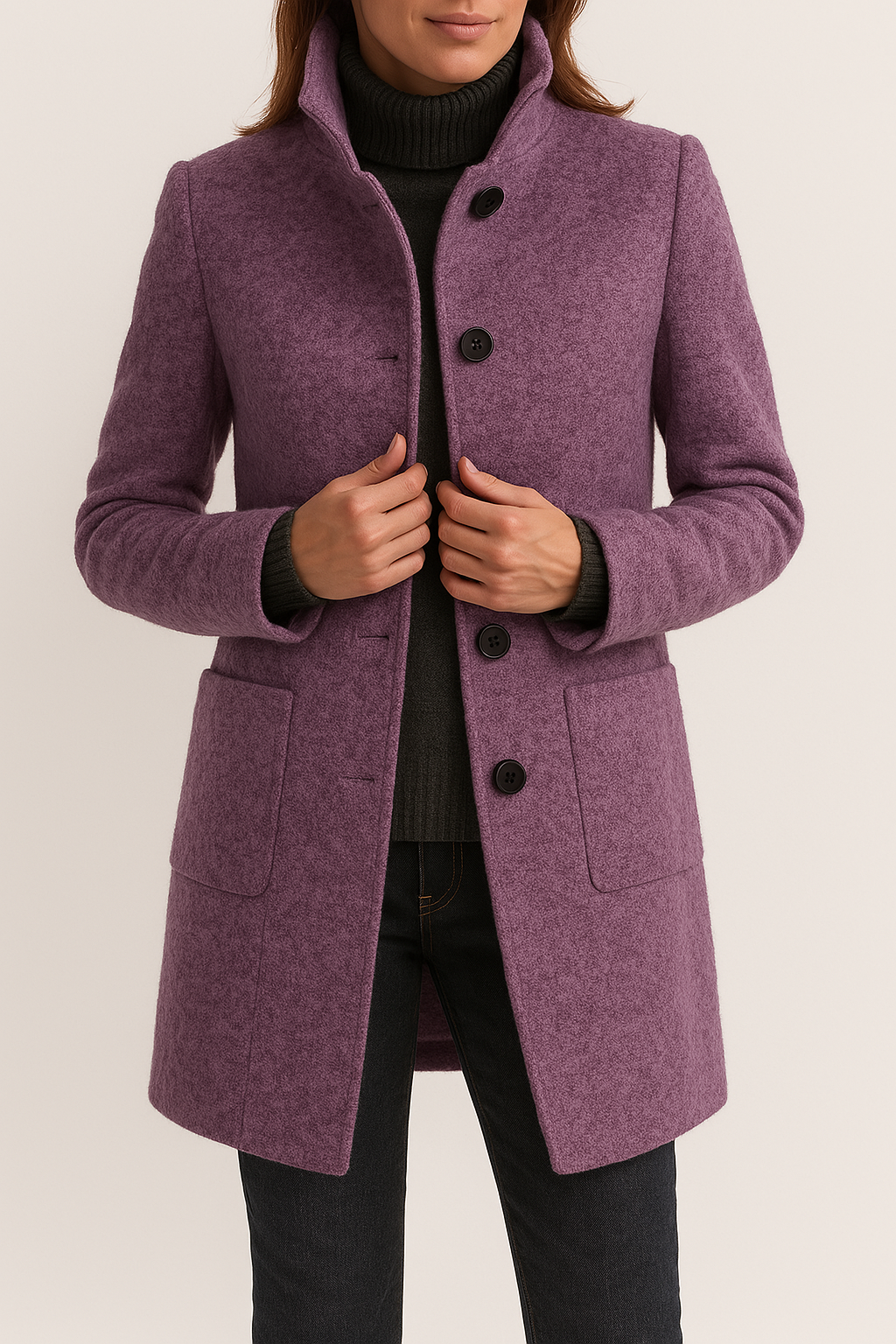 Women's Tailored Stand Collar Winter Coat
