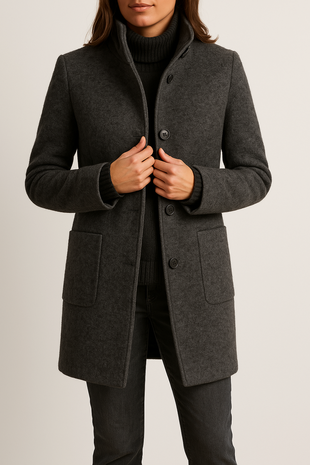 Women's Tailored Stand Collar Winter Coat
