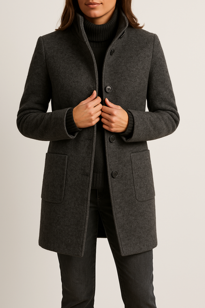 Women's Tailored Stand Collar Winter Coat