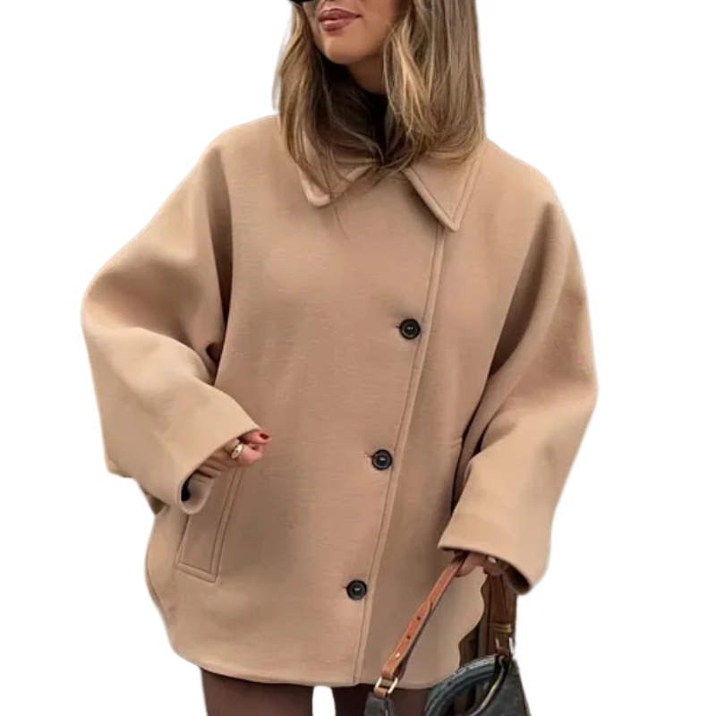 Women's Oversized Asymmetric Button Jacket