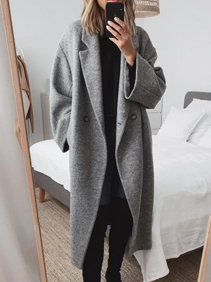 Women's Oversized Double Breasted Longline Winter Coat