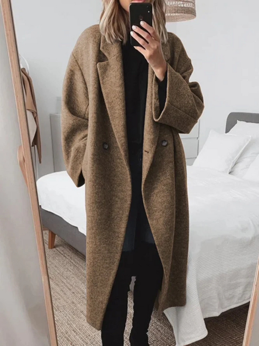 Women's Oversized Double Breasted Longline Winter Coat