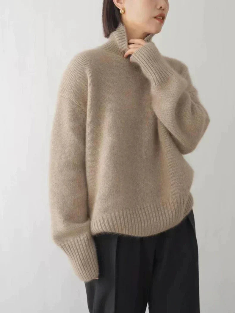 Women's Oversized Turtleneck Knit Jumper