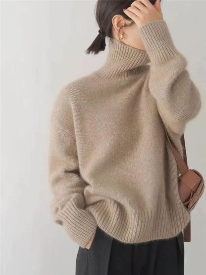 Women's Oversized Turtleneck Knit Jumper
