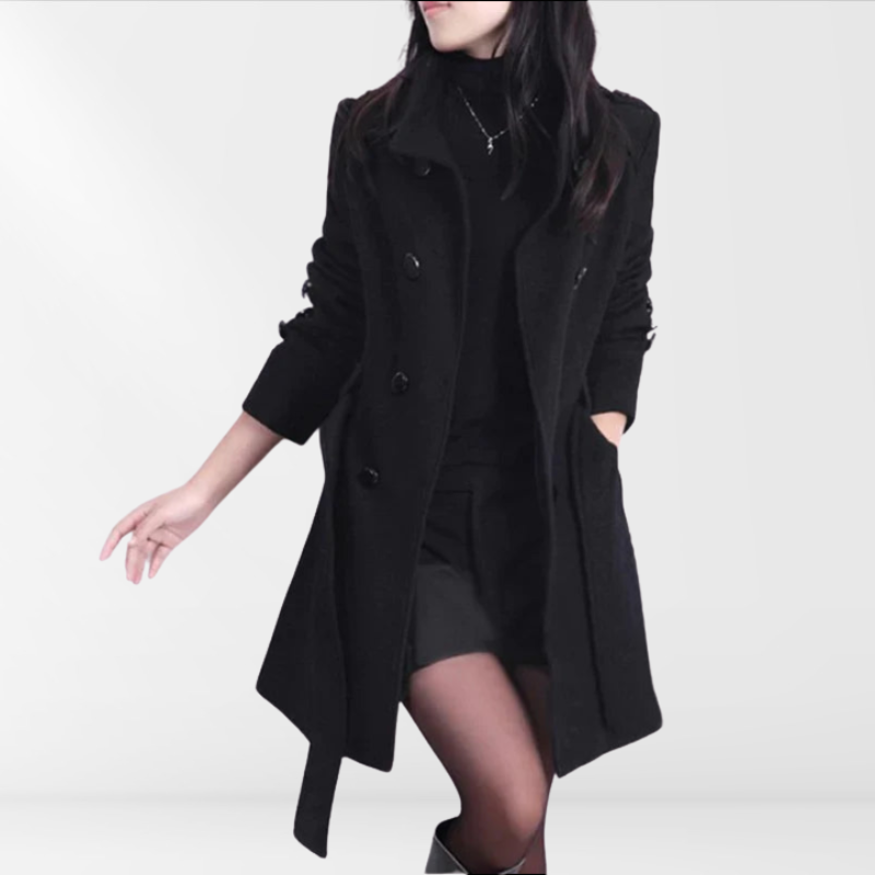 Women's Double Breasted Belted Winter Coat