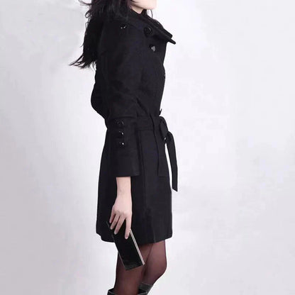 Women's Double Breasted Belted Winter Coat