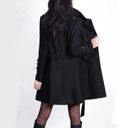 Women's Double Breasted Belted Winter Coat