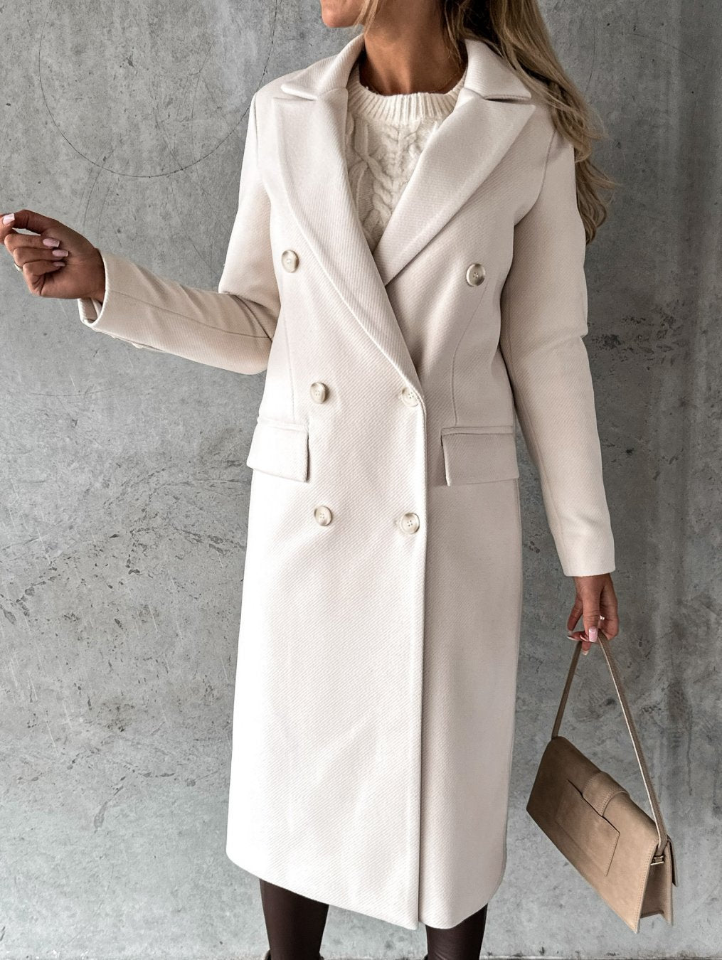 Women's Double Breasted Tailored Longline Coat