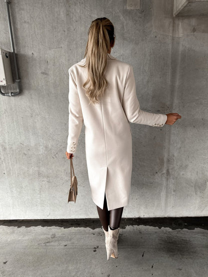 Women's Double Breasted Tailored Longline Coat