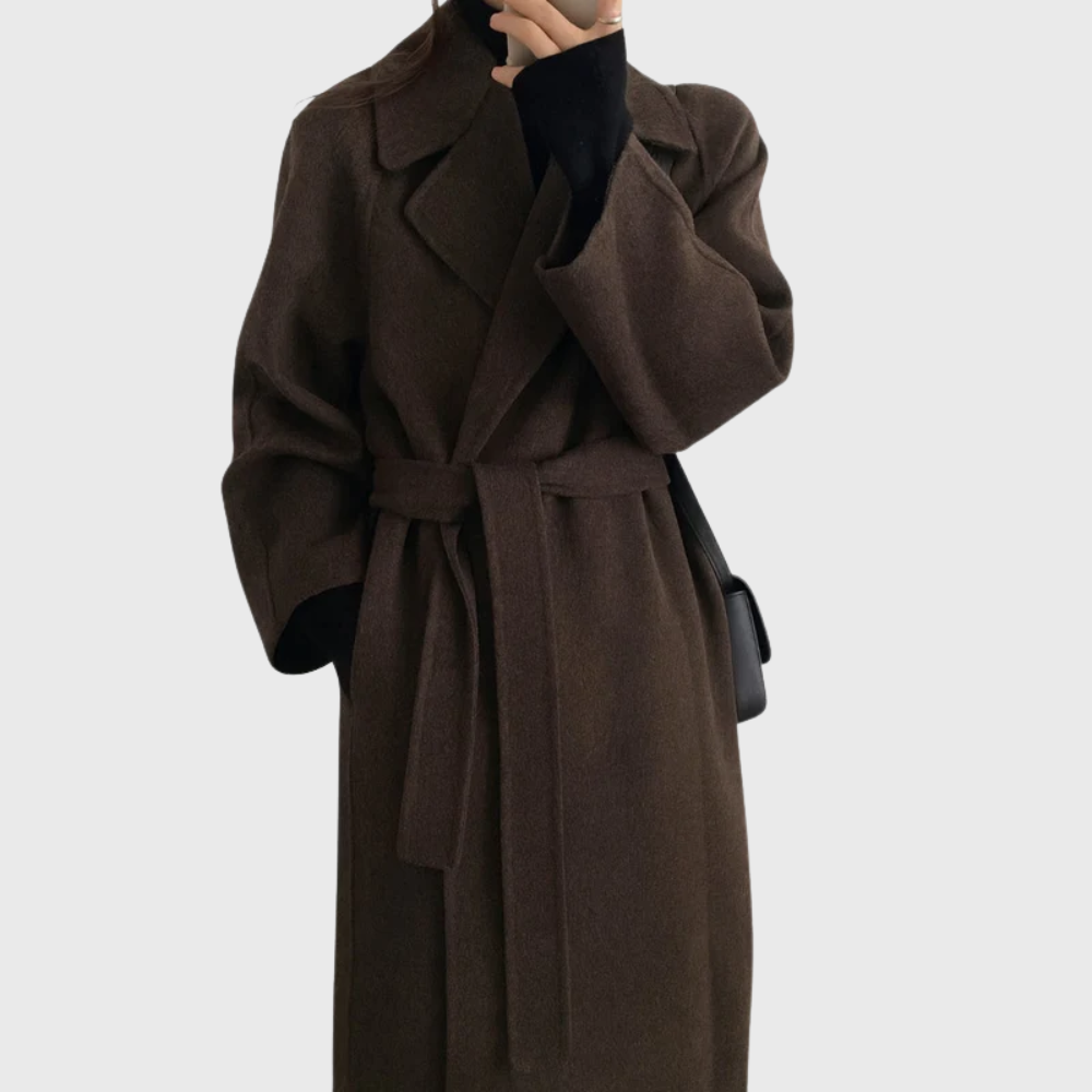Women's Belted Wrap Longline Winter Coat