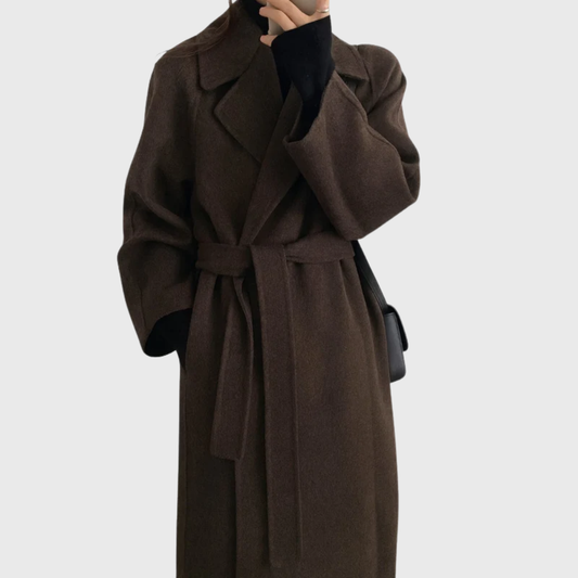 Women's Belted Wrap Longline Winter Coat