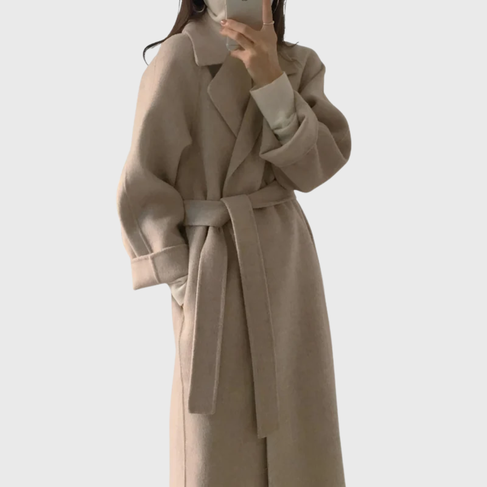 Women's Belted Wrap Longline Winter Coat