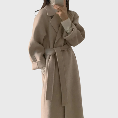 Women's Belted Wrap Longline Winter Coat