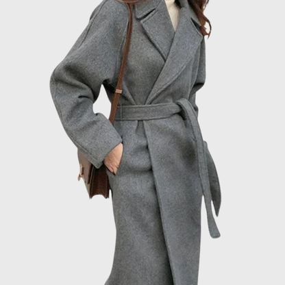 Women's Belted Wrap Longline Winter Coat