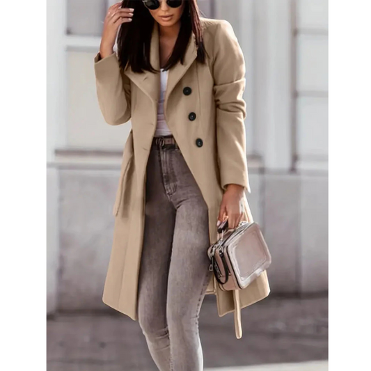 Women's Double Breasted Belted Trench Coat