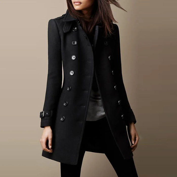 Women's Double Breasted Midi Winter Coat