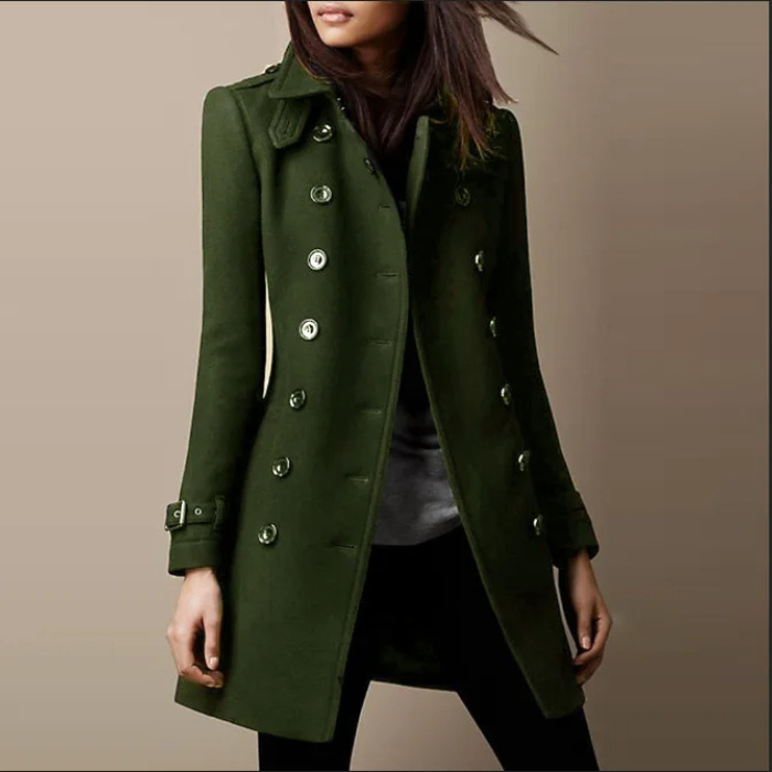 Women's Double Breasted Midi Winter Coat