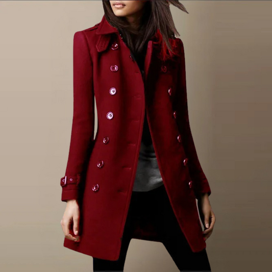 Women's Double Breasted Midi Winter Coat