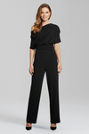 Women’s Asymmetric Neck Jumpsuit with Long Sleeves and Wide Legs